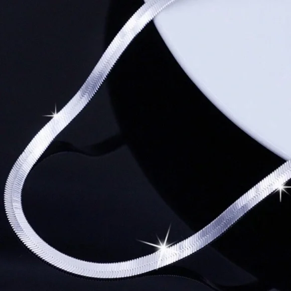 NEW “20” 925 STERLING SILVER SNAKE FLATE NECKLACE, NICE NECKLACE, CUTE NECKLACE - Picture 6 of 7